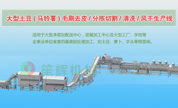 露天连续式土豆去皮清洗切割风干生产线